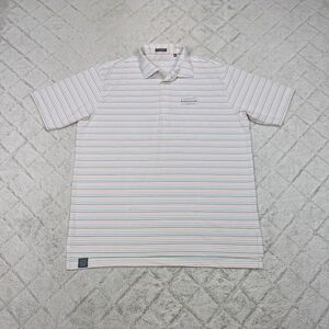Turtleson Polo Shirt Men's XL White Dylan Stripe Multi Performance Golf Logo